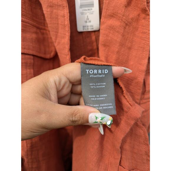 NWT Auburn Gauzy open front vest Torrid 2X fairy Grunge natural twee camp - Picture 4 of 5